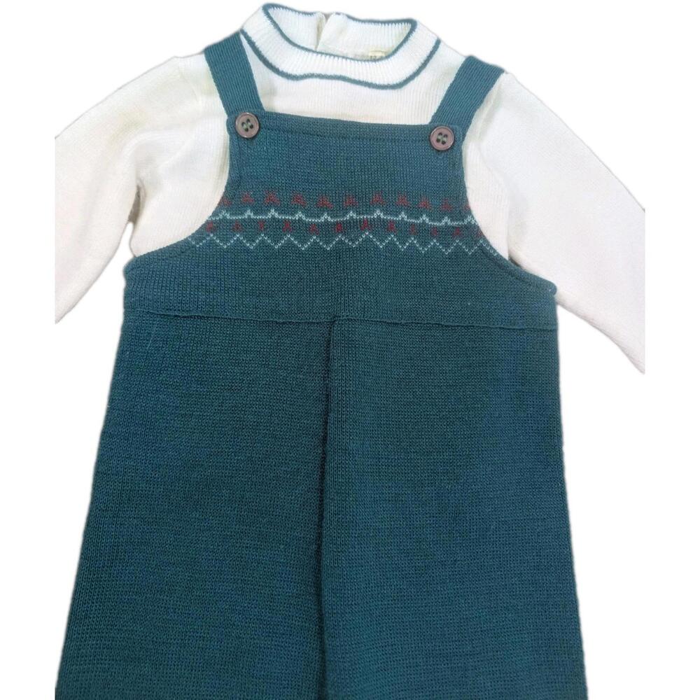 Vintage Friemanit 12 months Green Romper And White Shirt Withdesigns - Picture 2 of 8